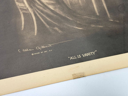 Vintage C. Allan Gilbert “All Is Vanity” House of Art Print
