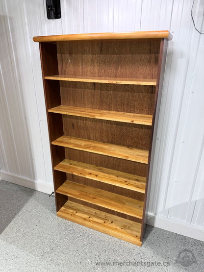 Vintage Solid Wood 5 Shelf Bookcase – 37.35" Wide – 2 Available