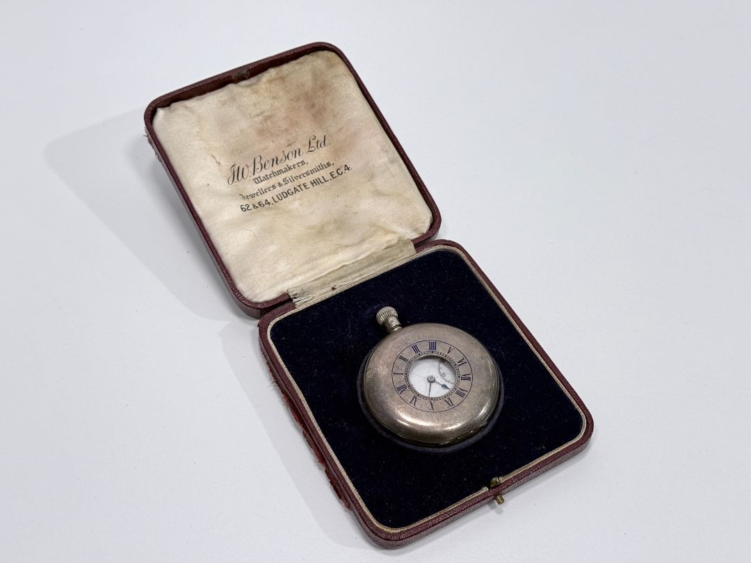 Antique J W Benson Sterling Silver Pocket Watch London c.1890–1910 Restoration Piece