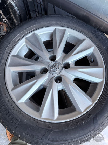 Toyota Yaris OEM 4x100 Rims + Kumho Solus 185/60R15 Tires Set of 4