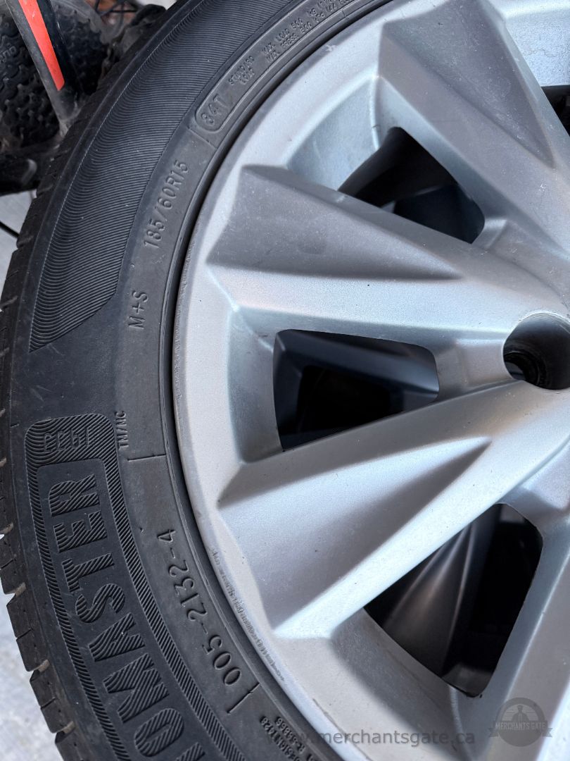 Toyota Yaris OEM 4x100 Rims + Kumho Solus 185/60R15 Tires Set of 4