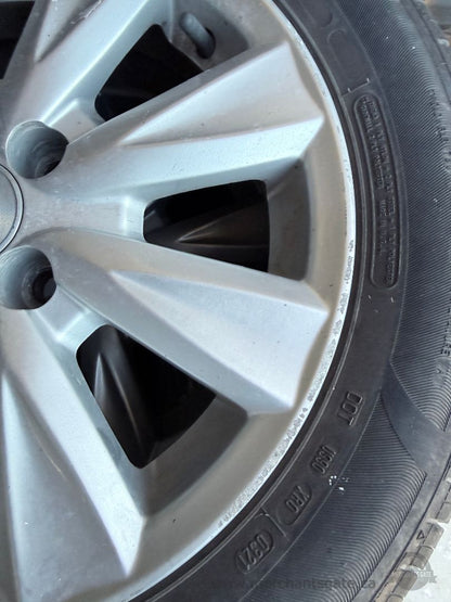 Toyota Yaris OEM 4x100 Rims + Kumho Solus 185/60R15 Tires Set of 4