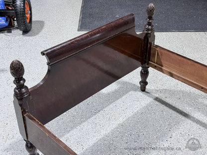 Vintage Solid Wood Twin Bed Frame 80.5 x 42 Headboard Footboard