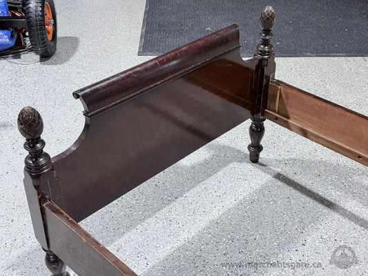 Vintage Solid Wood Twin Bed Frame 80.5 x 42 Headboard Footboard