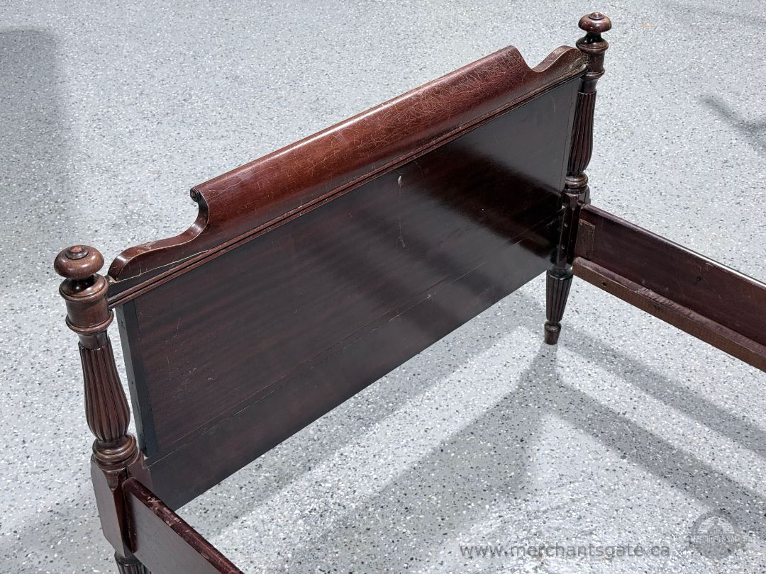 Vintage Solid Wood Single Bed Frame with Turned Posts
