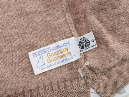 Vintage Guernsey Guernseys 100% Pure New Wool Zip Cardigan Sweater British Isles – 1980s