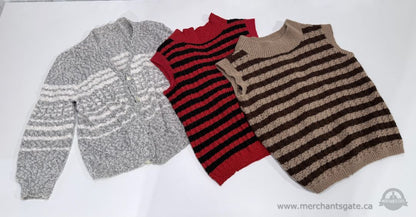 Vintage Knit Sweater Lot Wool Handmade Cardigans Pullovers Small Medium