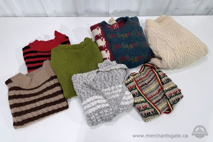 Vintage Knit Sweater Lot Wool Handmade Cardigans Pullovers Small Medium