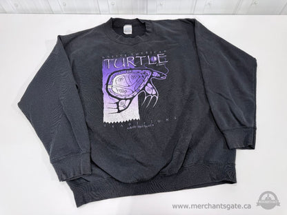 Vintage Native American Turtle Clan Sweatshirt Ultra Blend Heavyweight Black – 1990s