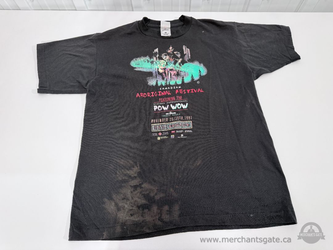 Vintage 1997 Canadian Aboriginal Festival Pow Wow T-Shirt Toronto SkyDome – Made in Canada