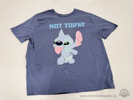 Disney Stitch “Not Today” T-Shirt Size Large Blue