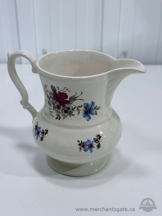 Lord Nelson Pottery Floral Creamer Pitcher Staffordshire England Vintage 6"