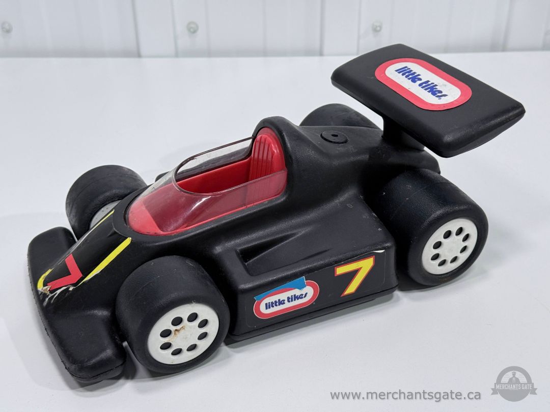 Vintage Little Tikes Formula Race Car 12" Black Red Plastic Toy #7