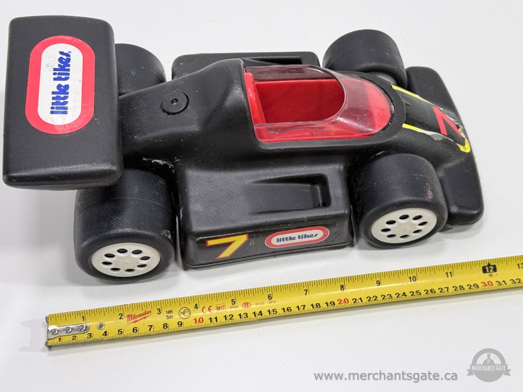 Vintage Little Tikes Formula Race Car 12" Black Red Plastic Toy #7