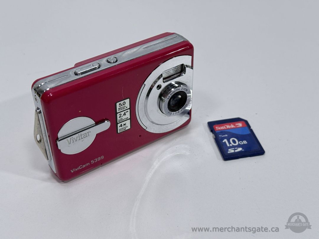 Vivitar ViviCam 5399 Digital Camera 5MP Compact Point And Shoot With SD Card