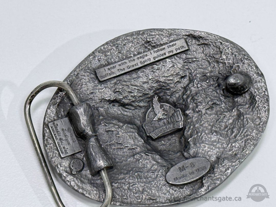 Vintage Buffalo Skull Western Belt Buckle M-8 Made in USA