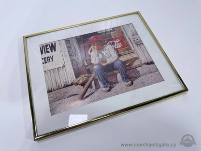 Henry K Rippelinger Time Out Coca Cola Boy Framed Print 1983 Coke Advertising Art