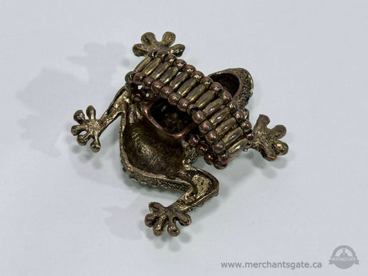Green Rhinestone Frog Stretch Ring Large Frog Statement Costume Jewelry