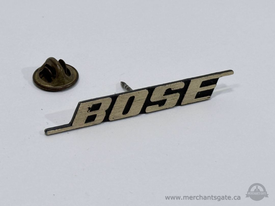 Vintage BOSE Audio Logo Pin 2” Aluminum Jacket Hat Badge Hi-Fi Stereo