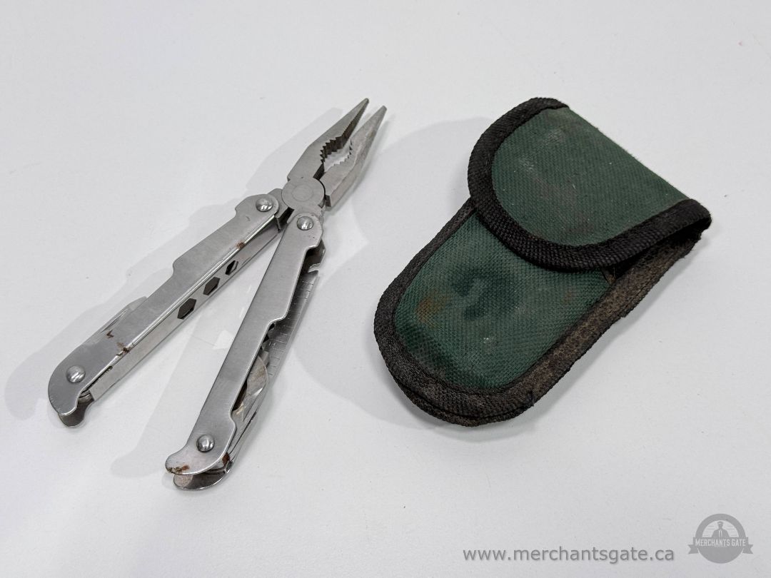 Compact Stainless Steel Multi Tool Pliers Pocket Tool with Nylon Belt Pouch