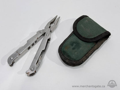 Compact Stainless Steel Multi Tool Pliers Pocket Tool with Nylon Belt Pouch