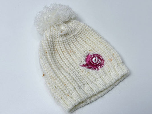 Ottawa Senators Girls White Knit Winter Hat With Pom NHL Licensed