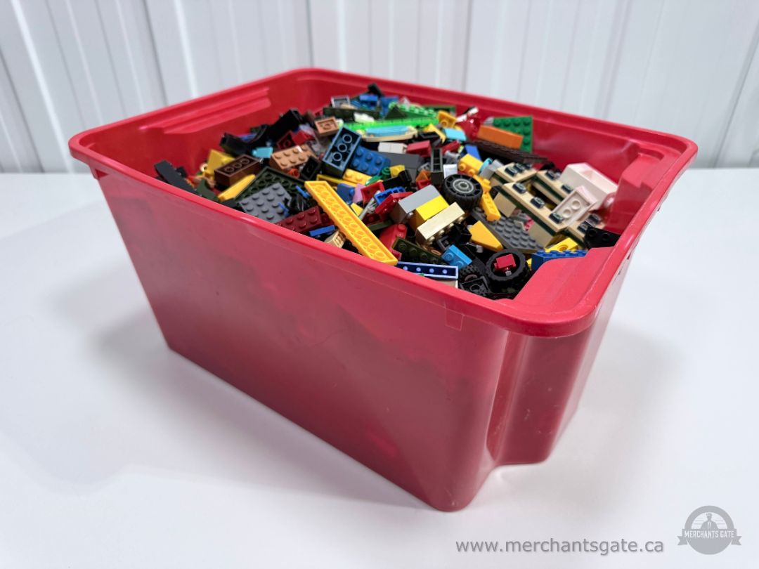 Bulk LEGO Lot 8.4 lbs Mixed Bricks Plates Panels Wheels Vehicle Parts Pieces City Building TOTE I
