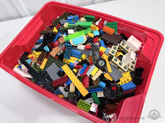 Bulk LEGO Lot 8.4 lbs Mixed Bricks Plates Panels Wheels Vehicle Parts Pieces City Building TOTE I