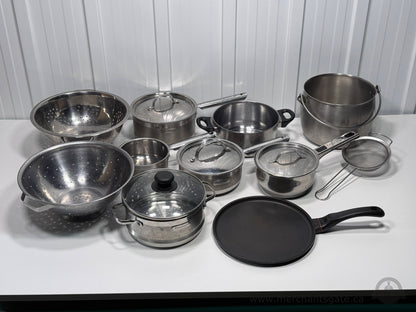 Stainless Steel Cookware Lot DeLonghi Carrera Starfrit Pots Pans Roaster Set