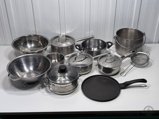 Stainless Steel Cookware Lot DeLonghi Carrera Starfrit Pots Pans Roaster Set