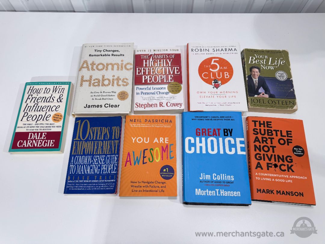 Self Help Personal Development Book Lot 9 Books Atomic Habits 5AM Club Covey Manson