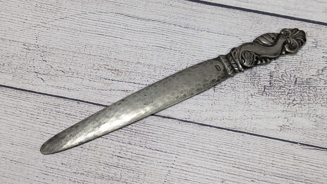 Vintage Gero Silverplate Letter Opener – Ornate Handle – 9.5"