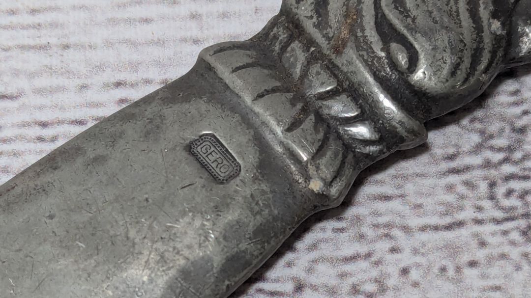 Vintage Gero Silverplate Letter Opener – Ornate Handle – 9.5"