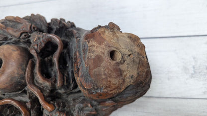 LARGE Hand Carved Dragon Root Ball Wood Tobacco Pipe 22" Long!