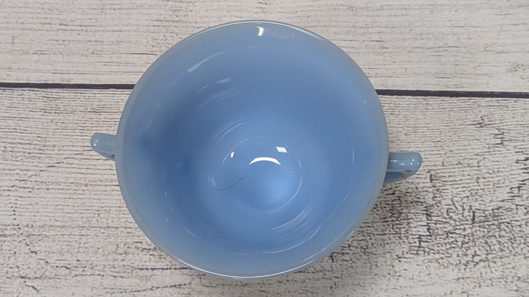 Pyrex Made in Canada Delphite Blue Sugar Bowl
