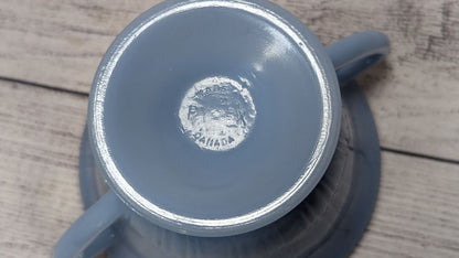 Pyrex Made in Canada Delphite Blue Sugar Bowl