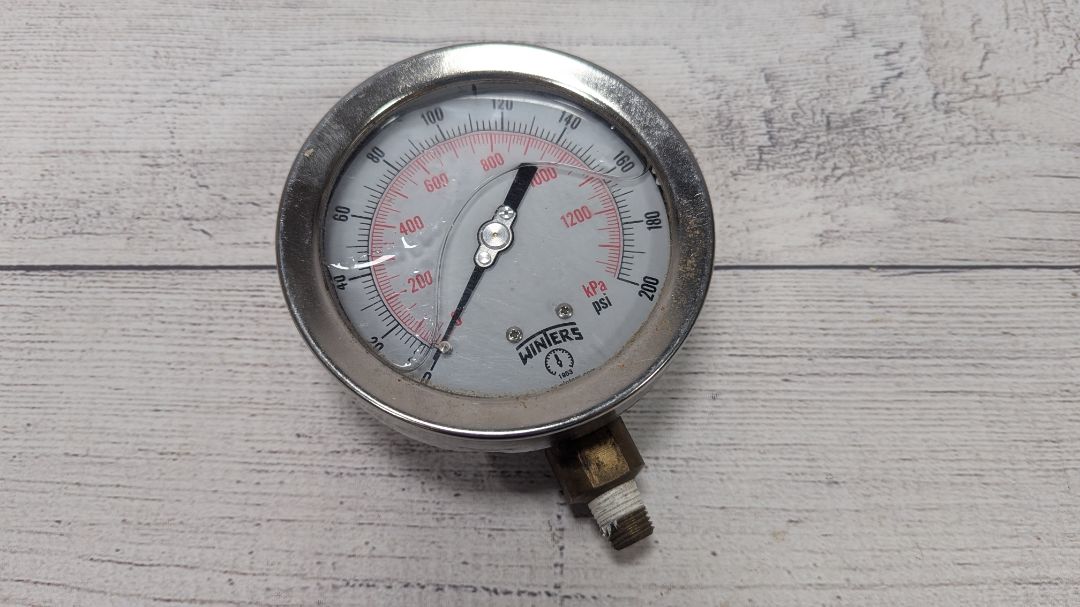 Winters 1953 Pressure Gauge 4in 1/4in NPT