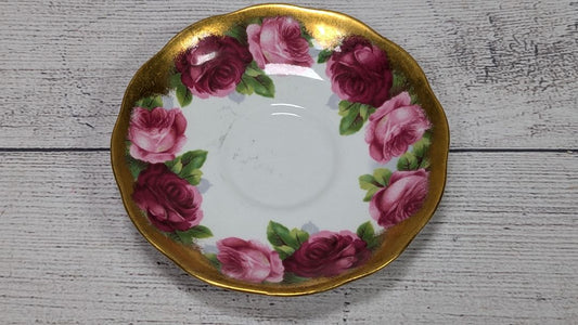 Royal Albert Rose Gold Gilt Cabbage Rose 5 3/4" Plate