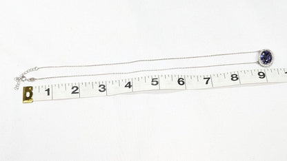 Swarvoski Christi Sterling 925 18" Necklace + Lavender Crystal Pendant