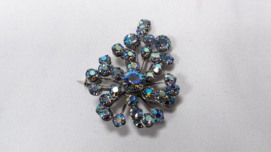 Vintage Aurora Borealis Crystal Brooch