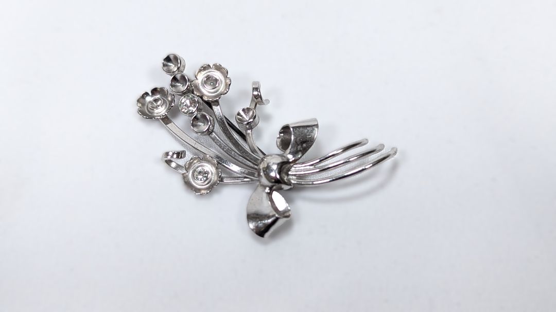 Vintage Sterling Silver Floral Brooch Flower Spray Bond Boyd