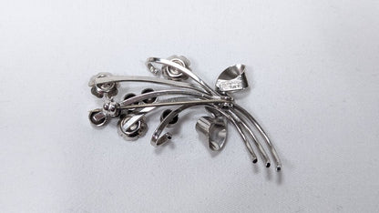 Vintage Sterling Silver Floral Brooch Flower Spray Bond Boyd