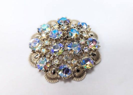 Vintage Brooch Aurora Borealis Snow Flake