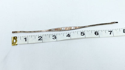Vintage Vior Italy Flat Woven Wash Bracelet Sterling Silver 925 - 7.25"