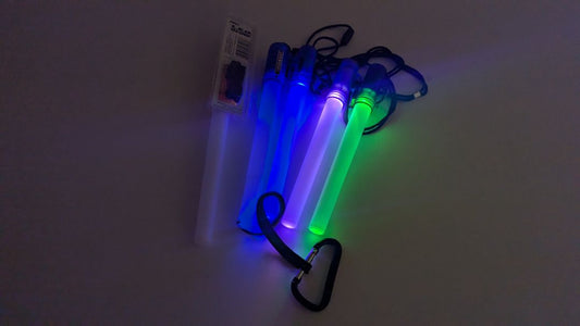 Set of 5 LED Battery Lanyard / Whistle Light Sticks