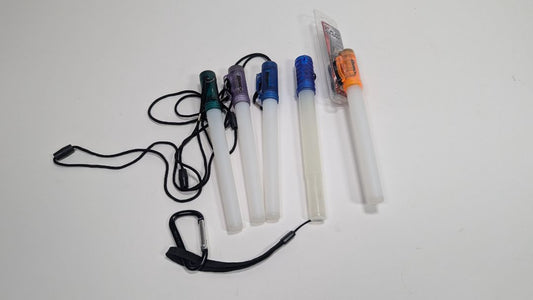 Set of 5 LED Battery Lanyard / Whistle Light Sticks