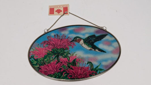 Vintage 90's Toronto Stained Glass 9" Hummingbird Suncatcher Made in Canada