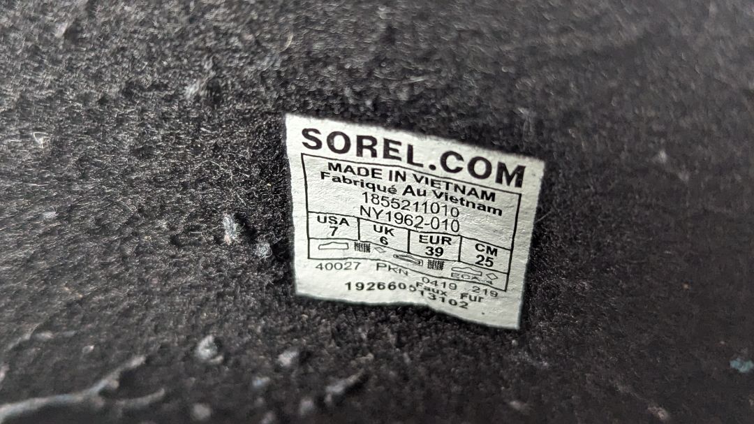 Sorel Kid's Yoot Pac Nylon Waterproof Black Size 7