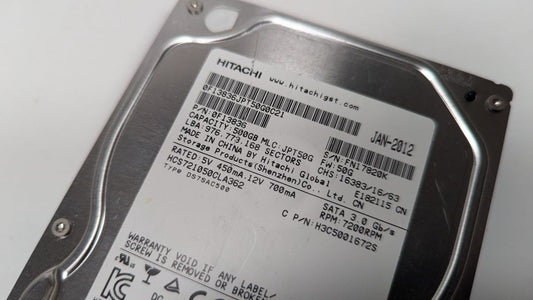 Hitachi SATA 500GB HDD Harddrive 3.5"