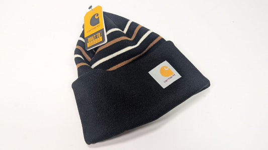 New! Carhartt Mens Knit Stripe Beanie Beanie Hat